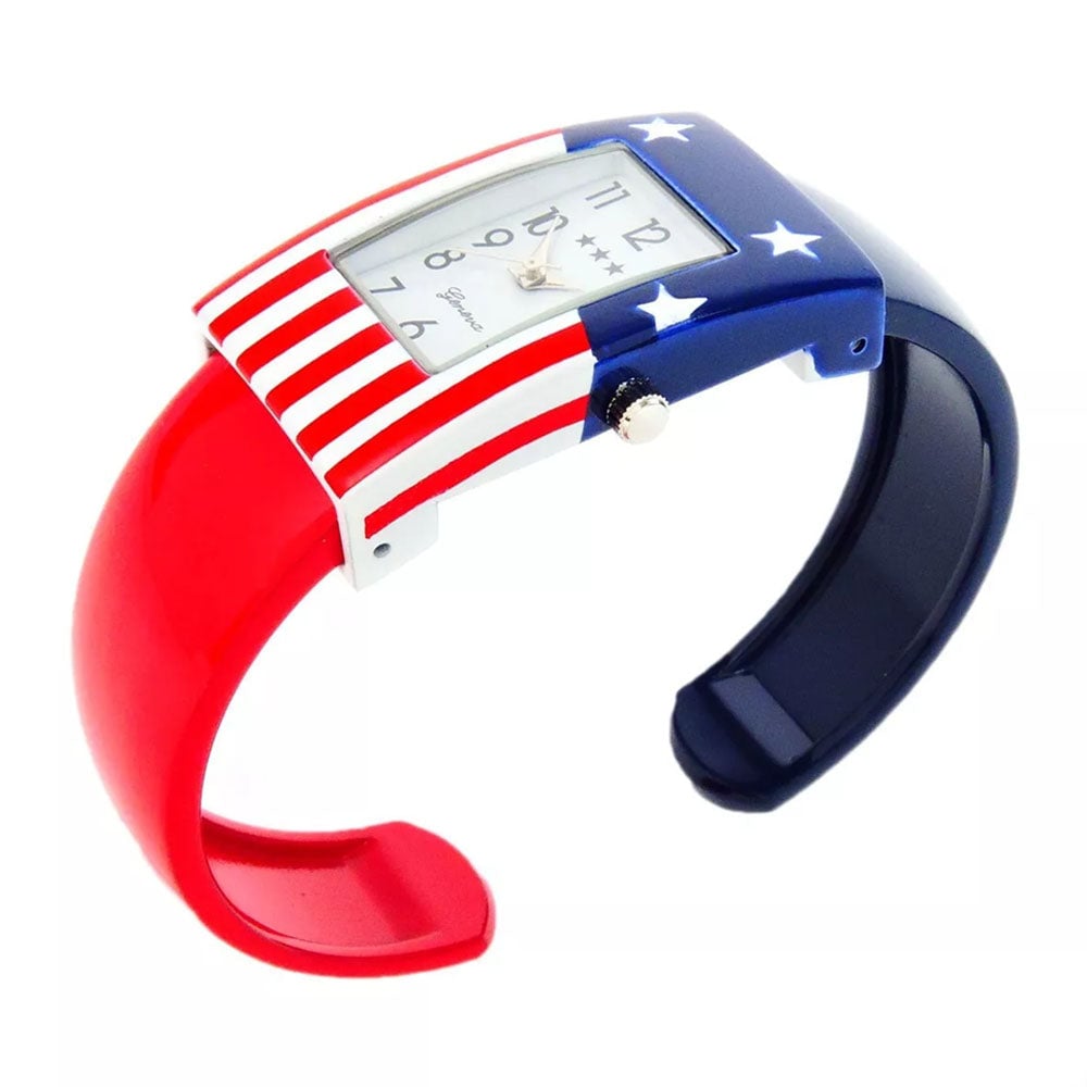 USA Flag Small Size Bangle Cuff Watch Image 4