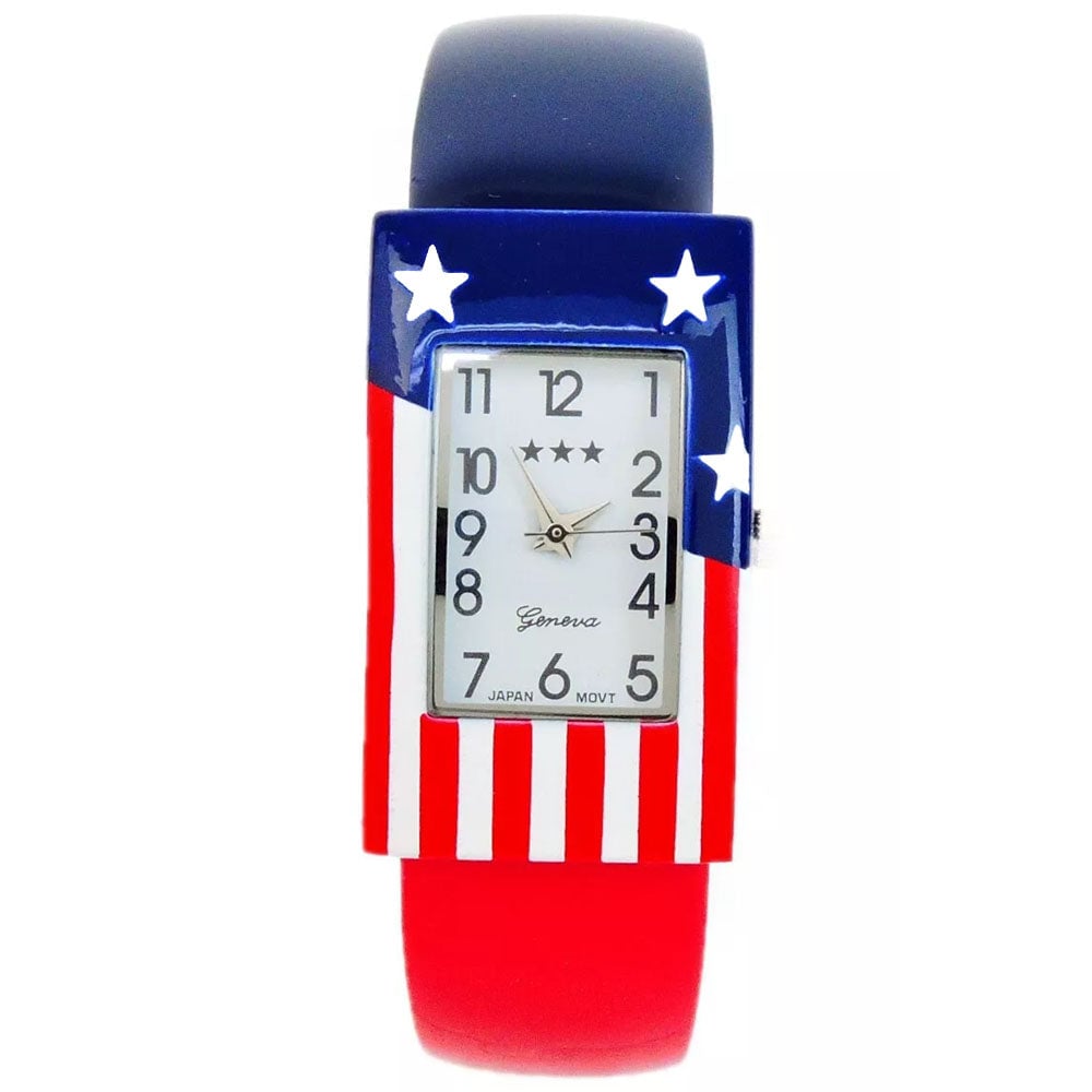 USA Flag Small Size Bangle Cuff Watch Image 4