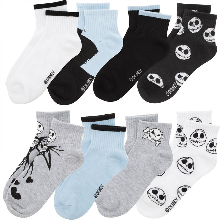 Nightmare Before Christmas Jack Skellington Womens 8-Pair Mid Crew Socks Image 1