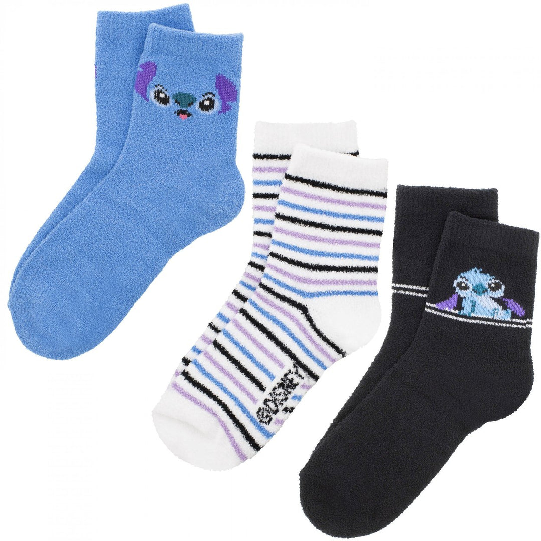 Lilo and Stitch Chillin Fuzzy Crew Socks 3-Pair Box Set Image 1