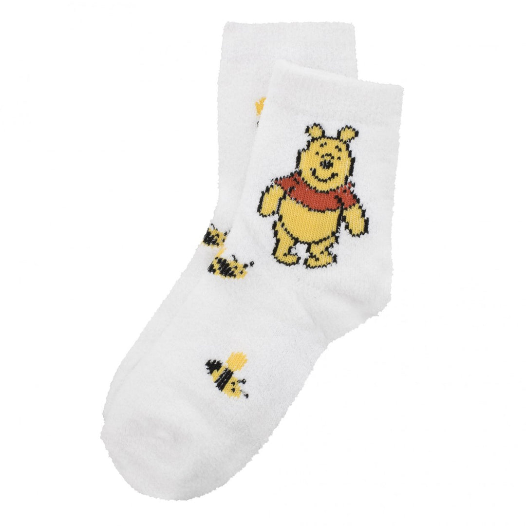 Winnie The Pooh Beary Cute Fuzzy Crew Socks 3-Pair Box Set Image 4