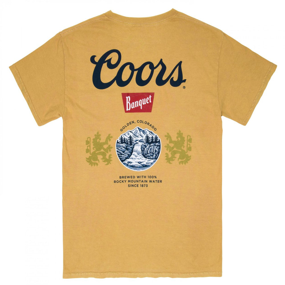 Coors Banquet Old Gold Front and Back Print Pocket Tee Image 2