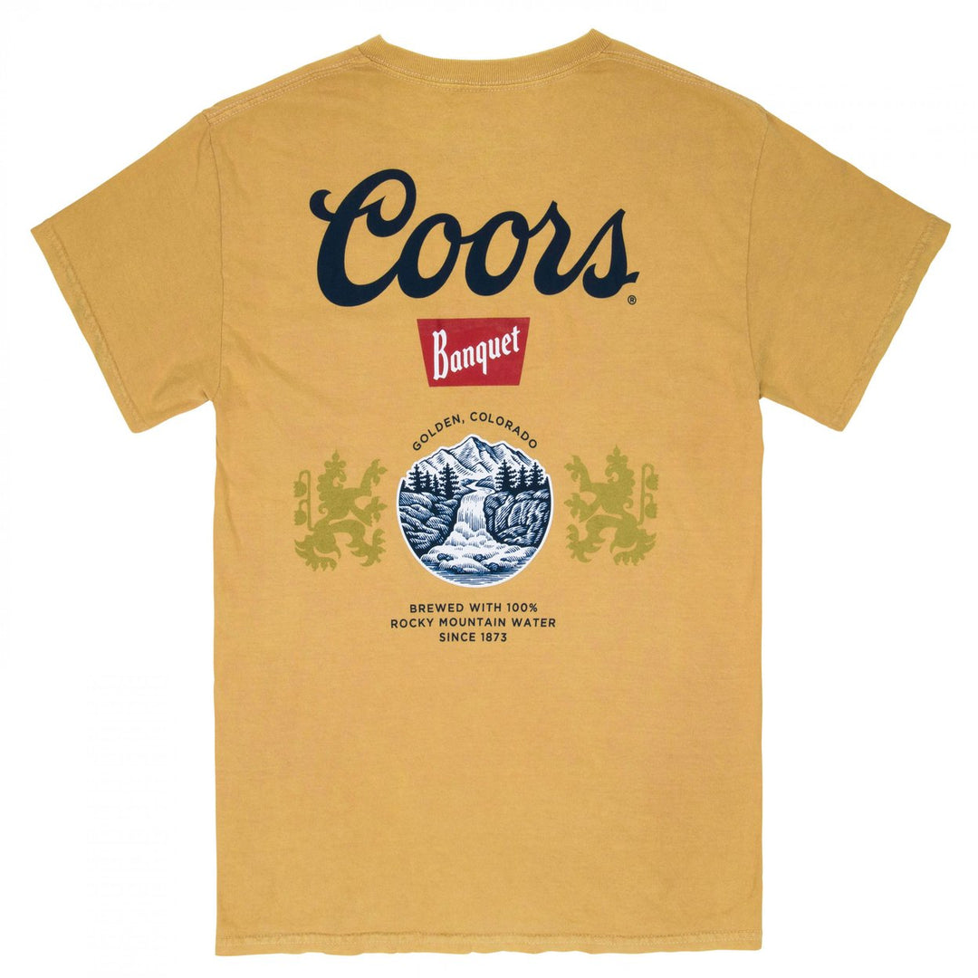 Coors Banquet Old Gold Front and Back Print Pocket Tee Image 2