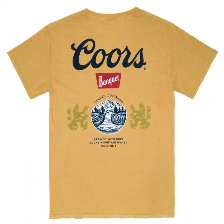 Coors Banquet Old Gold Front and Back Print Pocket Tee Image 2