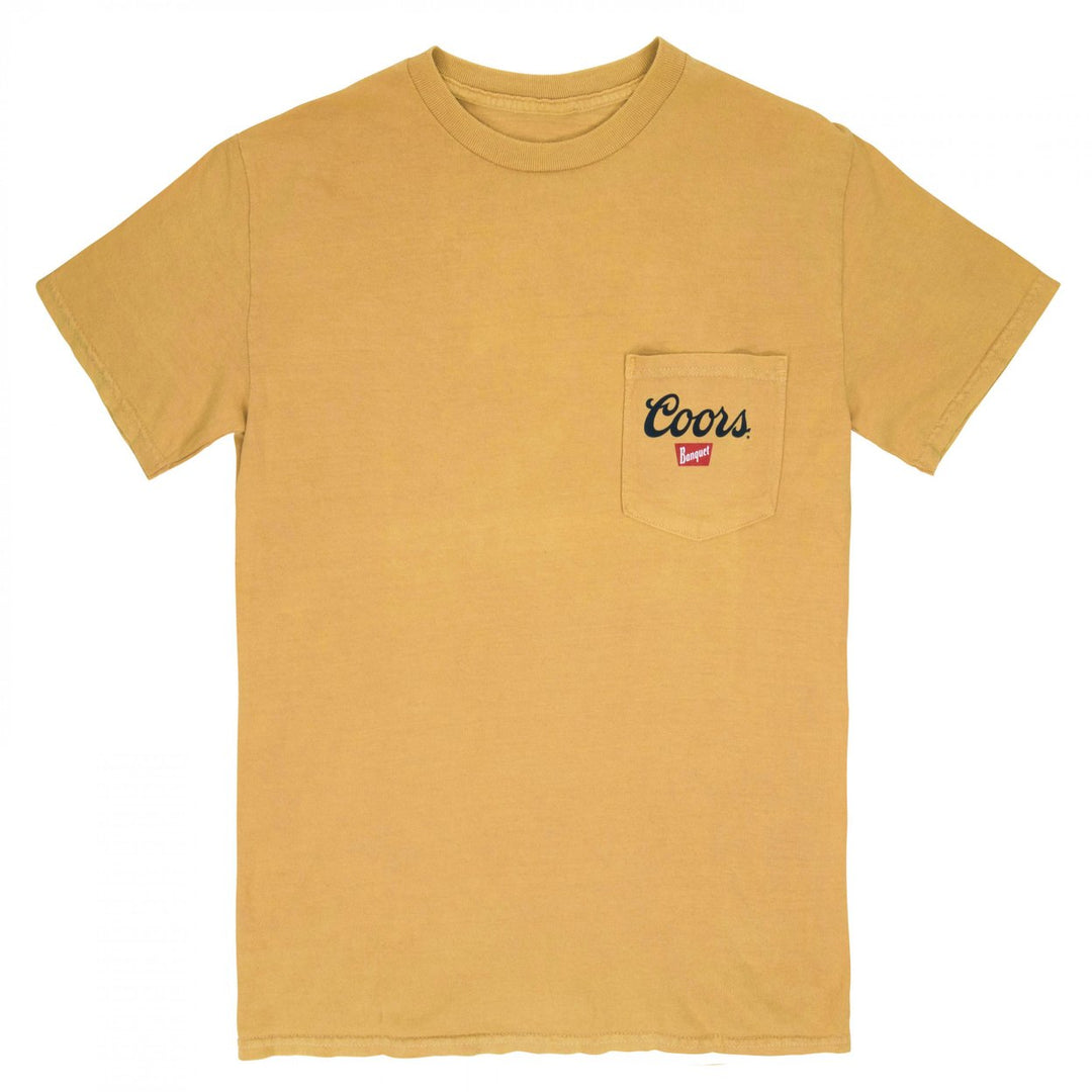 Coors Banquet Old Gold Front and Back Print Pocket Tee Image 3