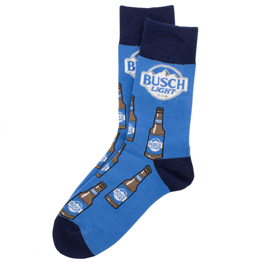 Busch Light Bottles Crew Socks Image 1