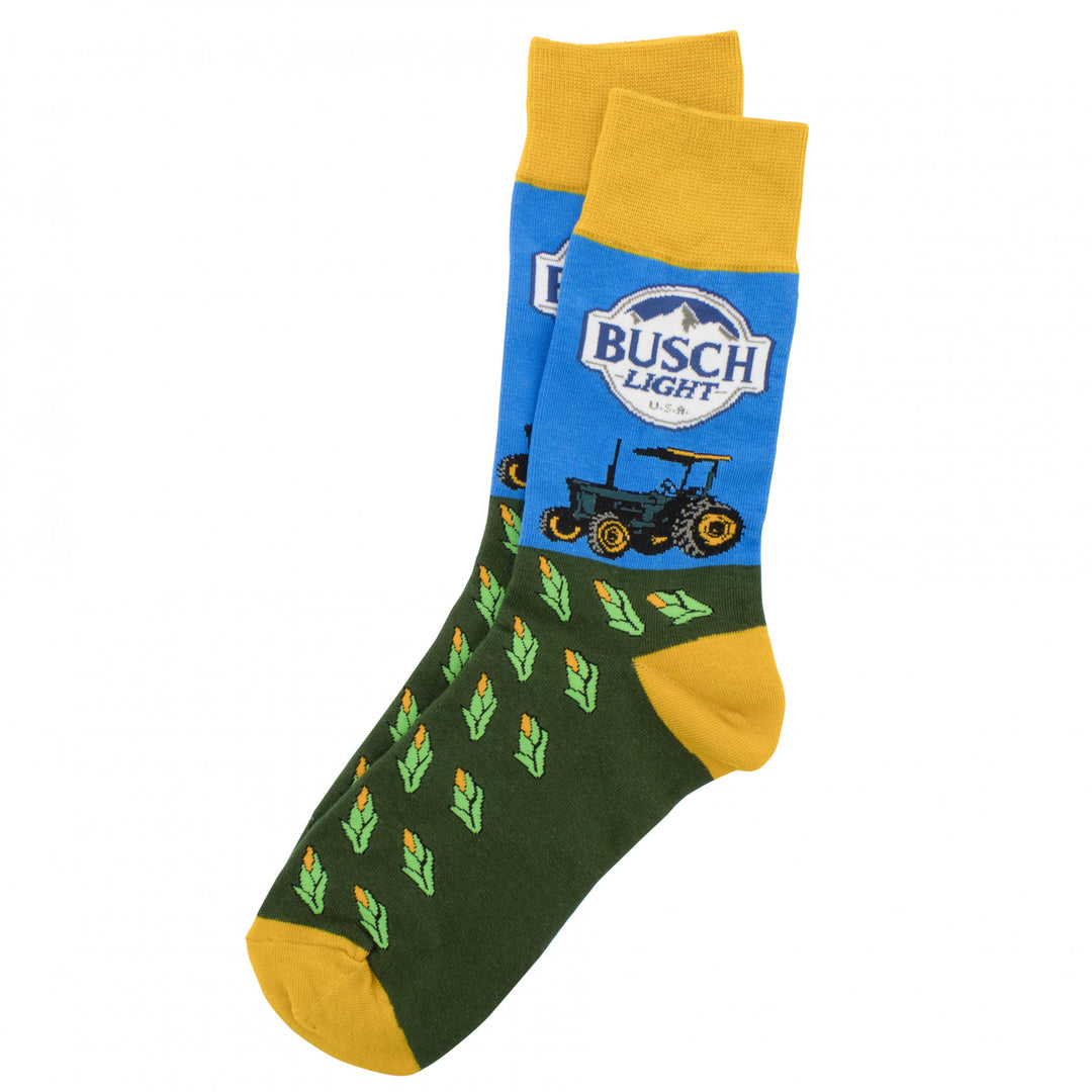 Busch Light Corn Tractor Farmers Crew Socks Image 1