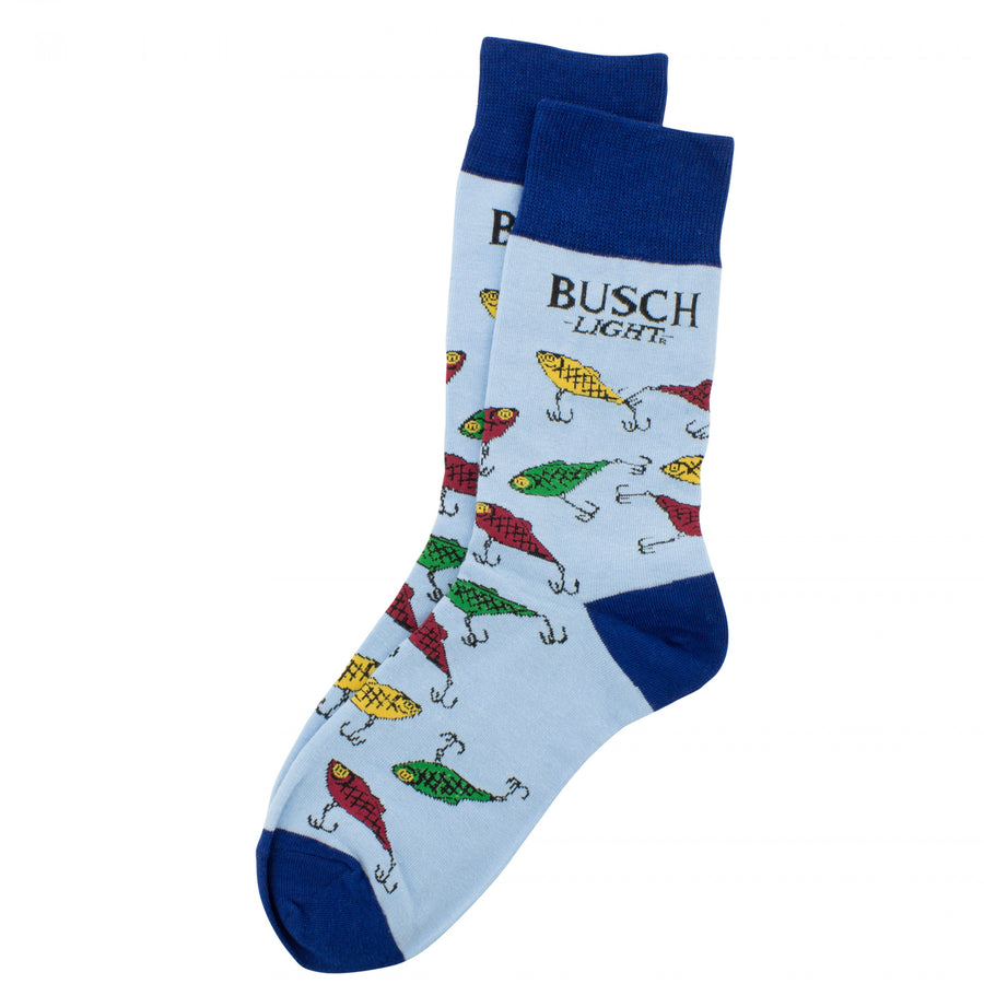 Busch Light Fish Hooks Crew Socks Image 1