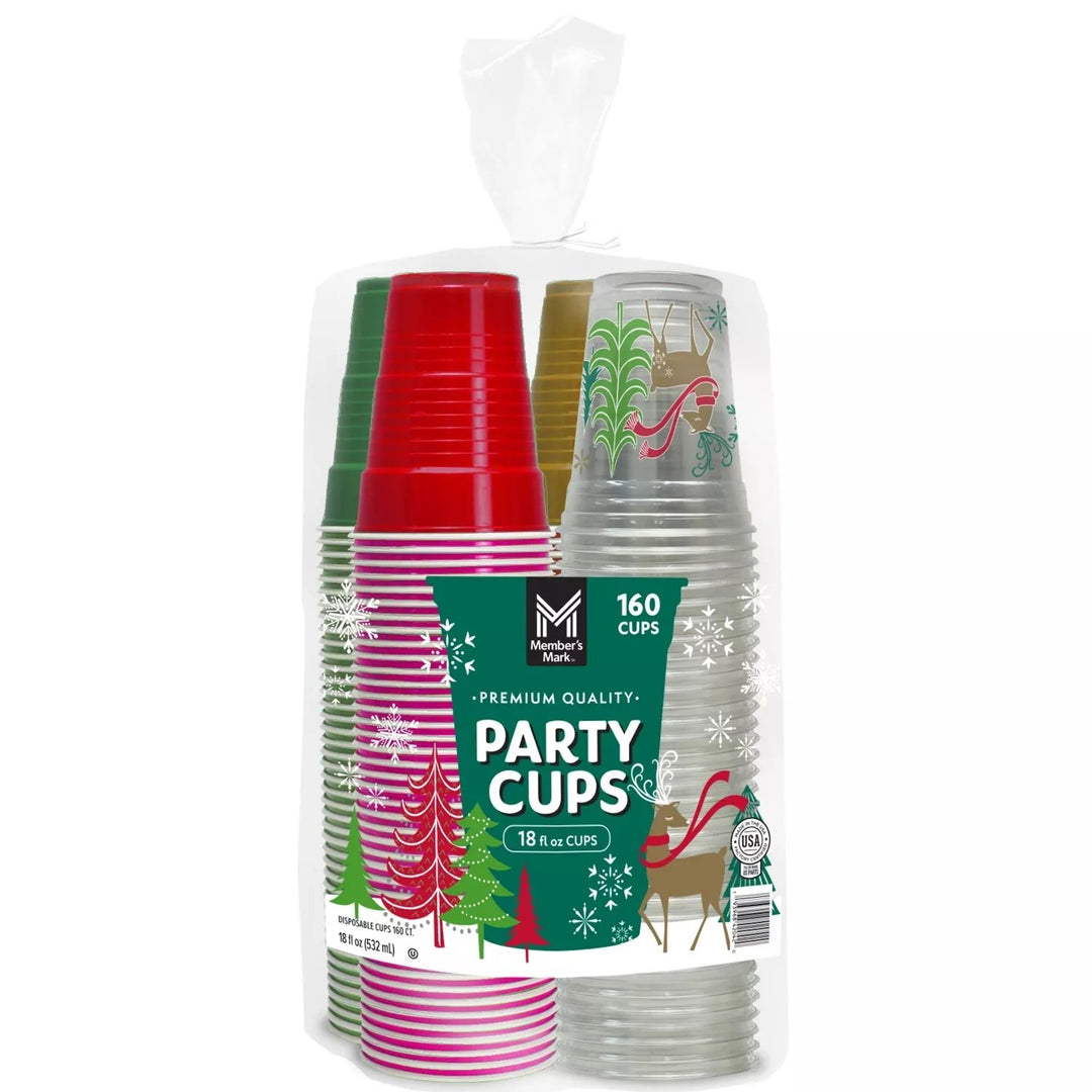 Members Mark Premium Quality Holiday Cups 18 Fluid Ounce (Pack of 160) Image 1