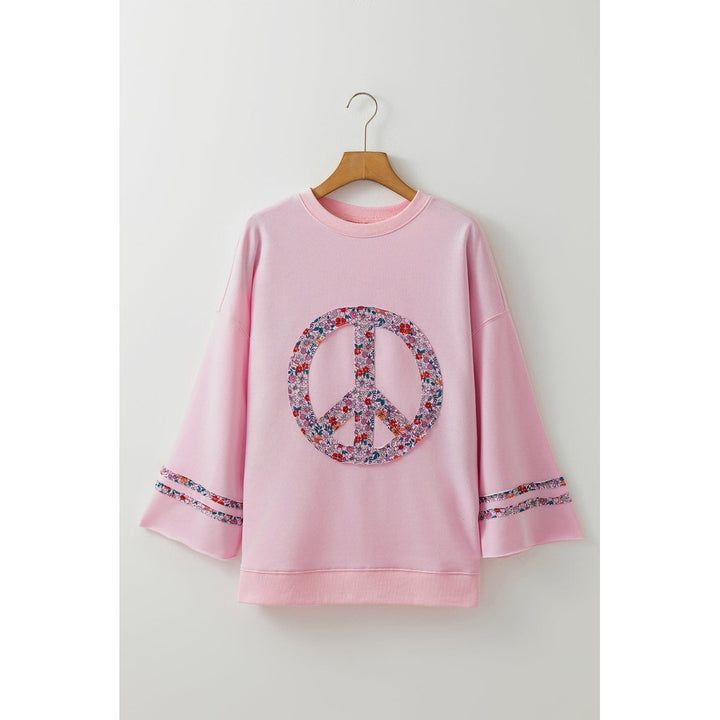 Peace Drop Shoulder Wide Sleeve Casual Top Image 4