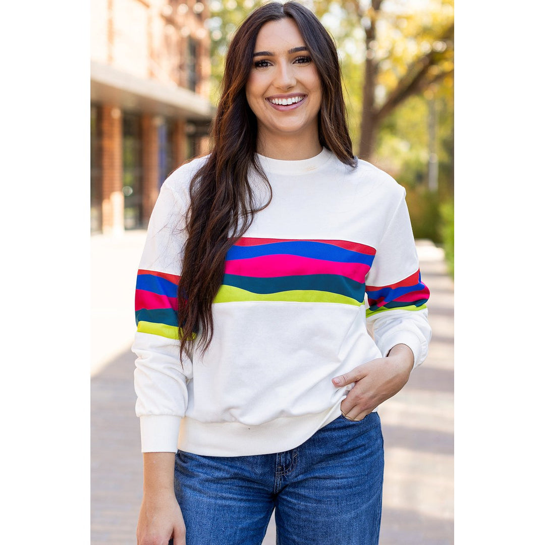 Alora Striped Accent Long Sleeve Top Image 9