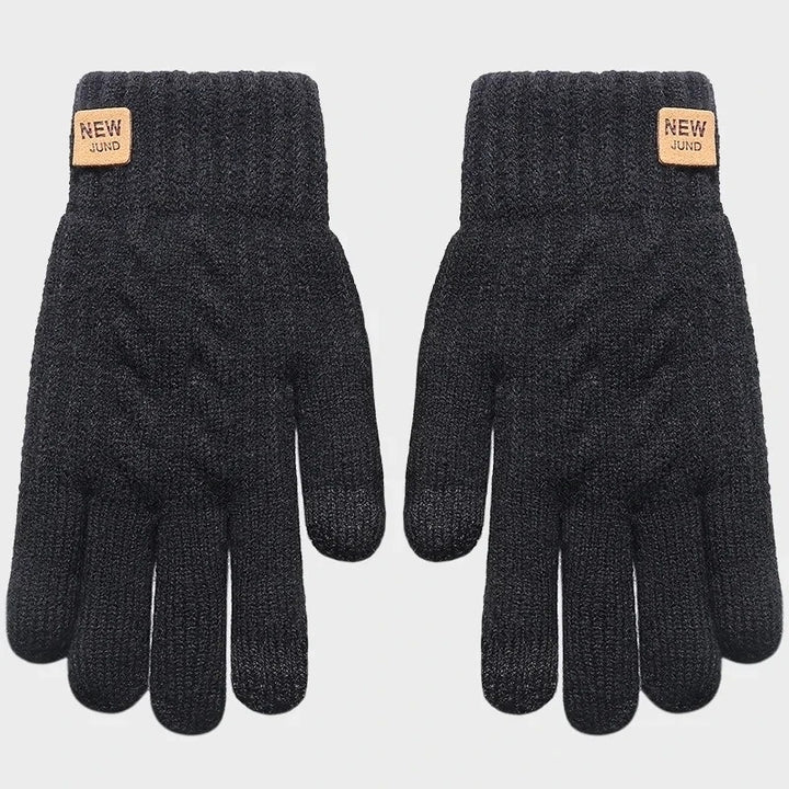 Knitted Thick Thermal Full Finger Gloves Outdoor Warm Wool Driving Gloves Image 2