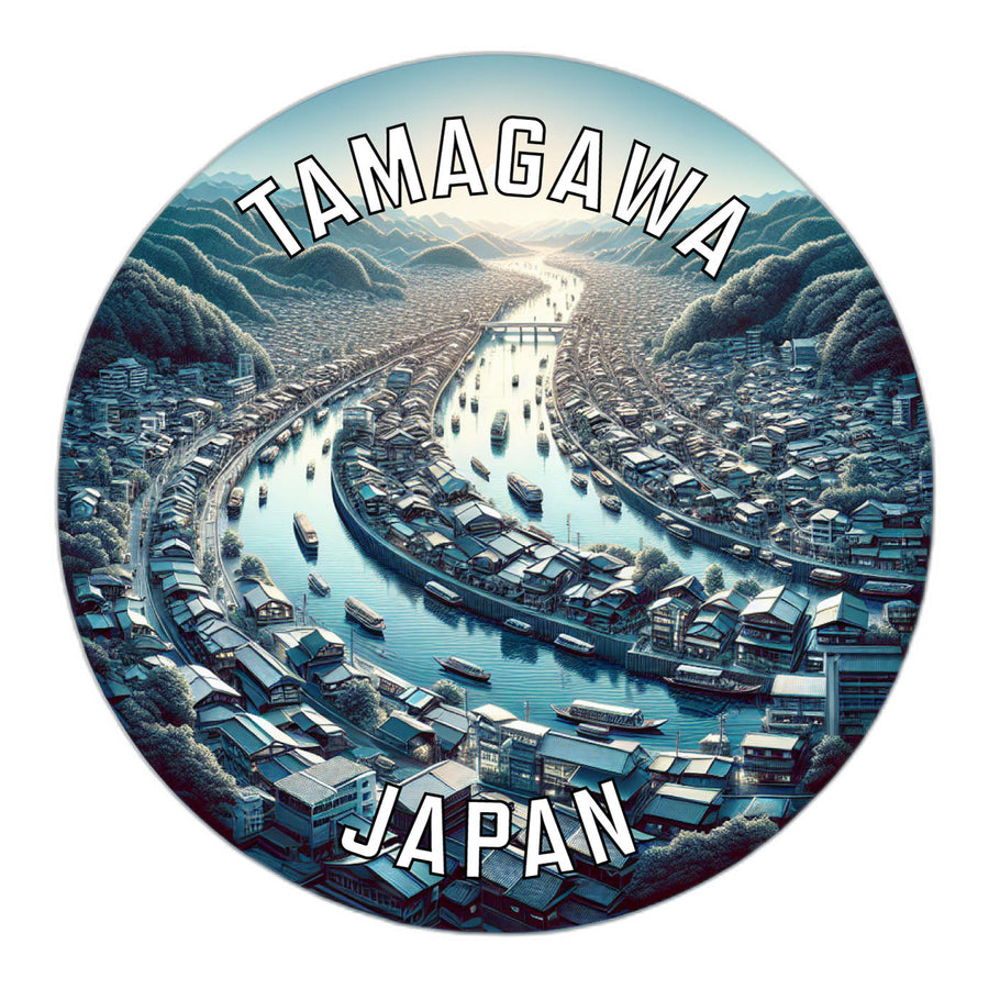 Tamagawa Japan Souvenir Die Cut Flat Magnet Image 1