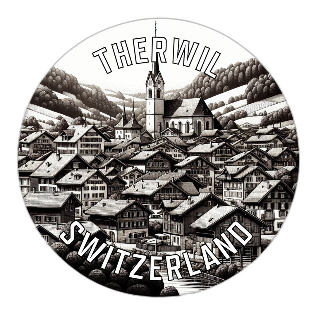 Therwil Switzerland Souvenir Die Cut Flat Magnet Image 1