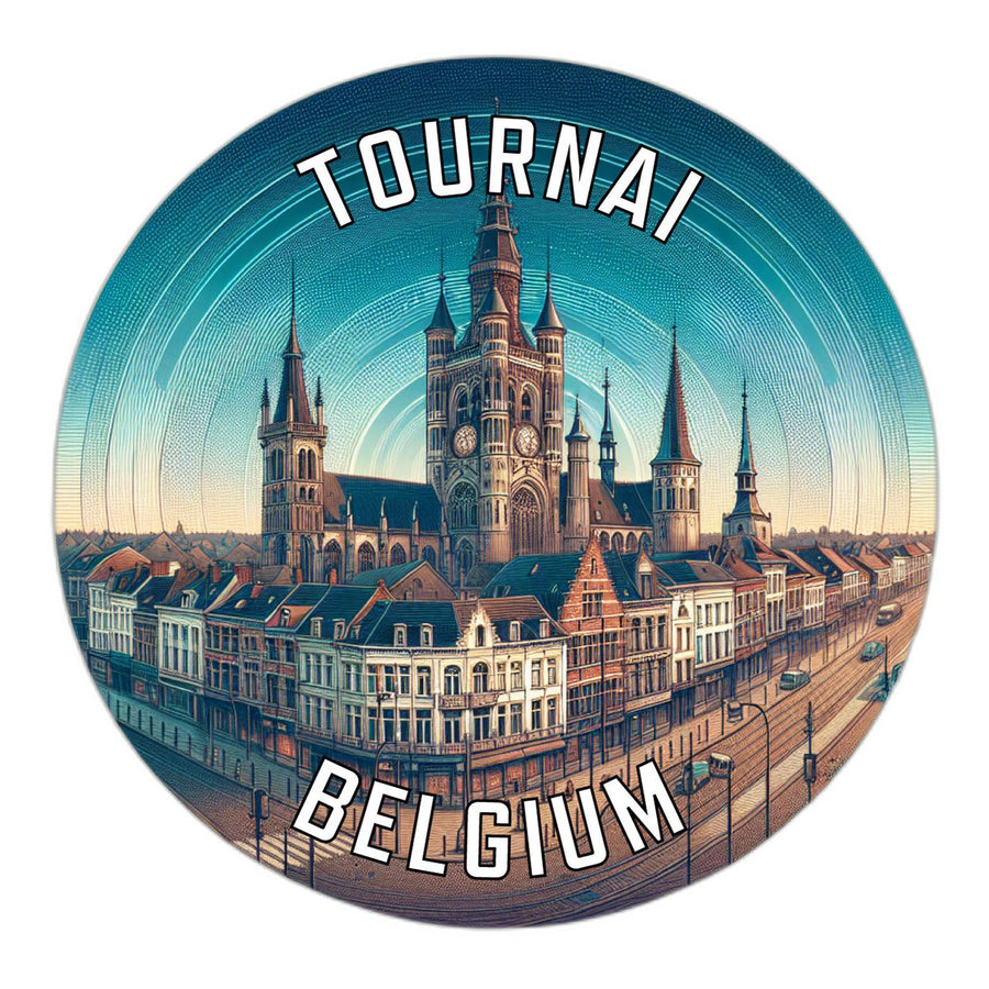 Tournai Belgium Souvenir Die Cut Flat Magnet Image 1