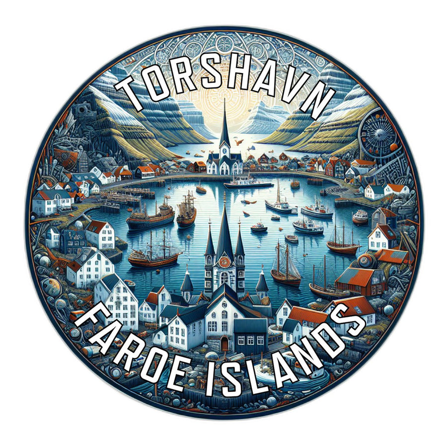 Torshavn Faroe Islands Souvenir Die Cut Flat Magnet Image 1