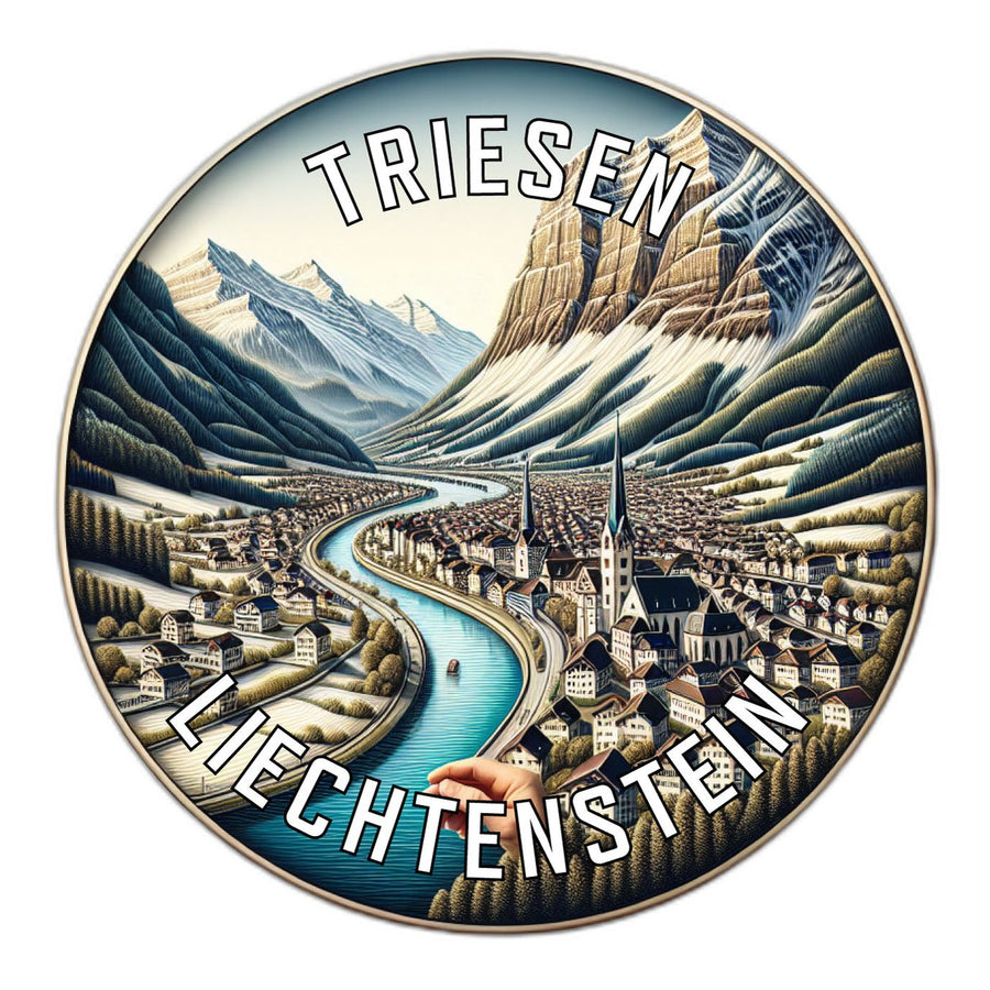 Triesen Liechtenstein Souvenir Die Cut Flat Magnet Image 1