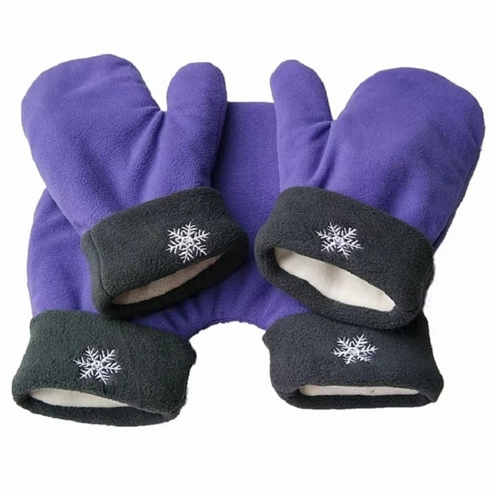 3pcs Polar Fleece Couple Gloves Winter Warm Mittens Gift Image 3