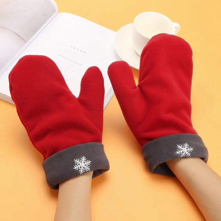 3pcs Polar Fleece Couple Gloves Winter Warm Mittens Gift Image 4