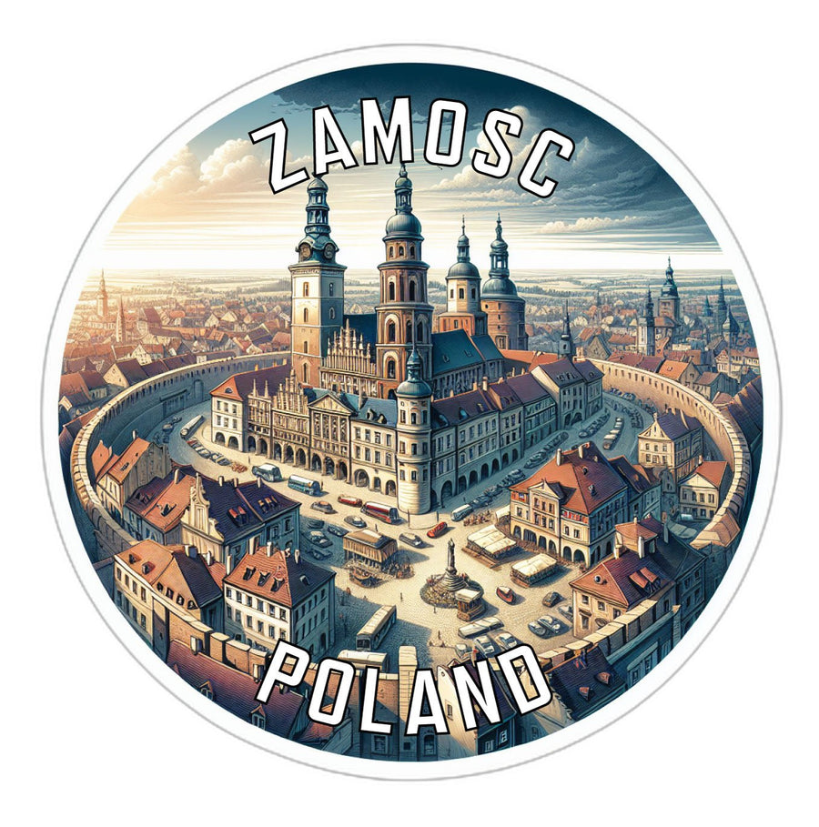 Zamosc Poland Souvenir Die Cut Flat Magnet Image 1