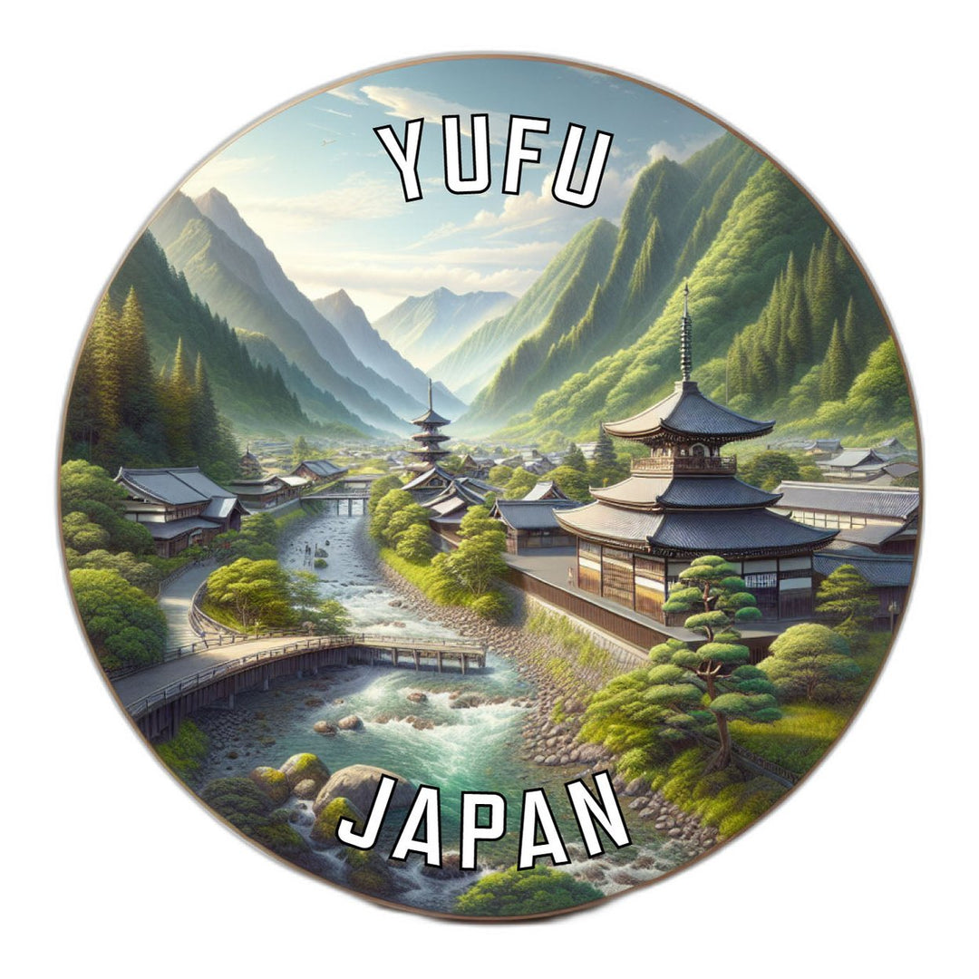 Yufu Japan Souvenir Die Cut Flat Magnet Image 1