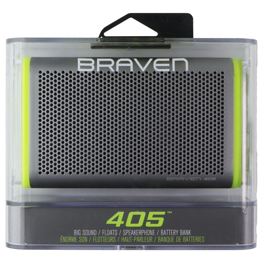 Braven 405 Portable Bluetooth Speaker - Silver/Green Image 1