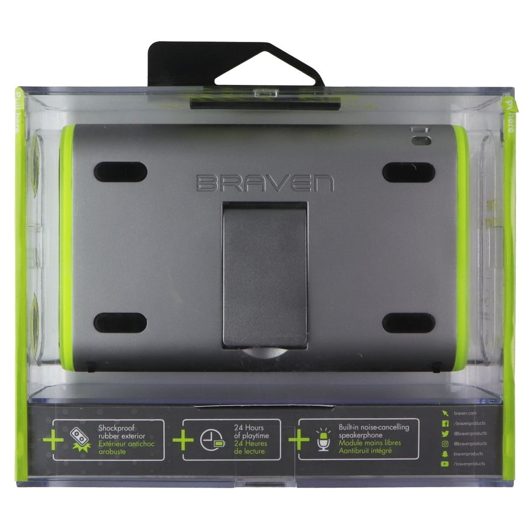 Braven 405 Portable Bluetooth Speaker - Silver/Green Image 2