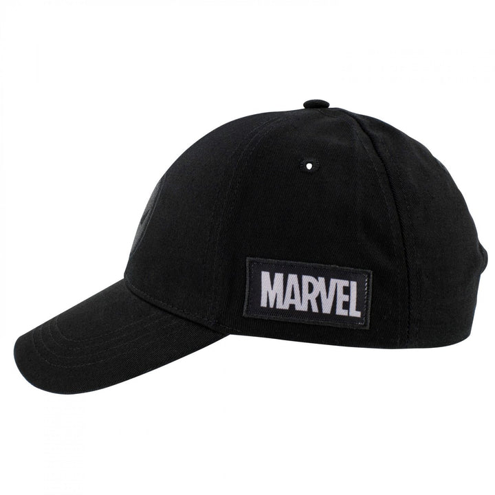 Deadpool and Marvel Logos Black on Black Snapback Hat Image 4