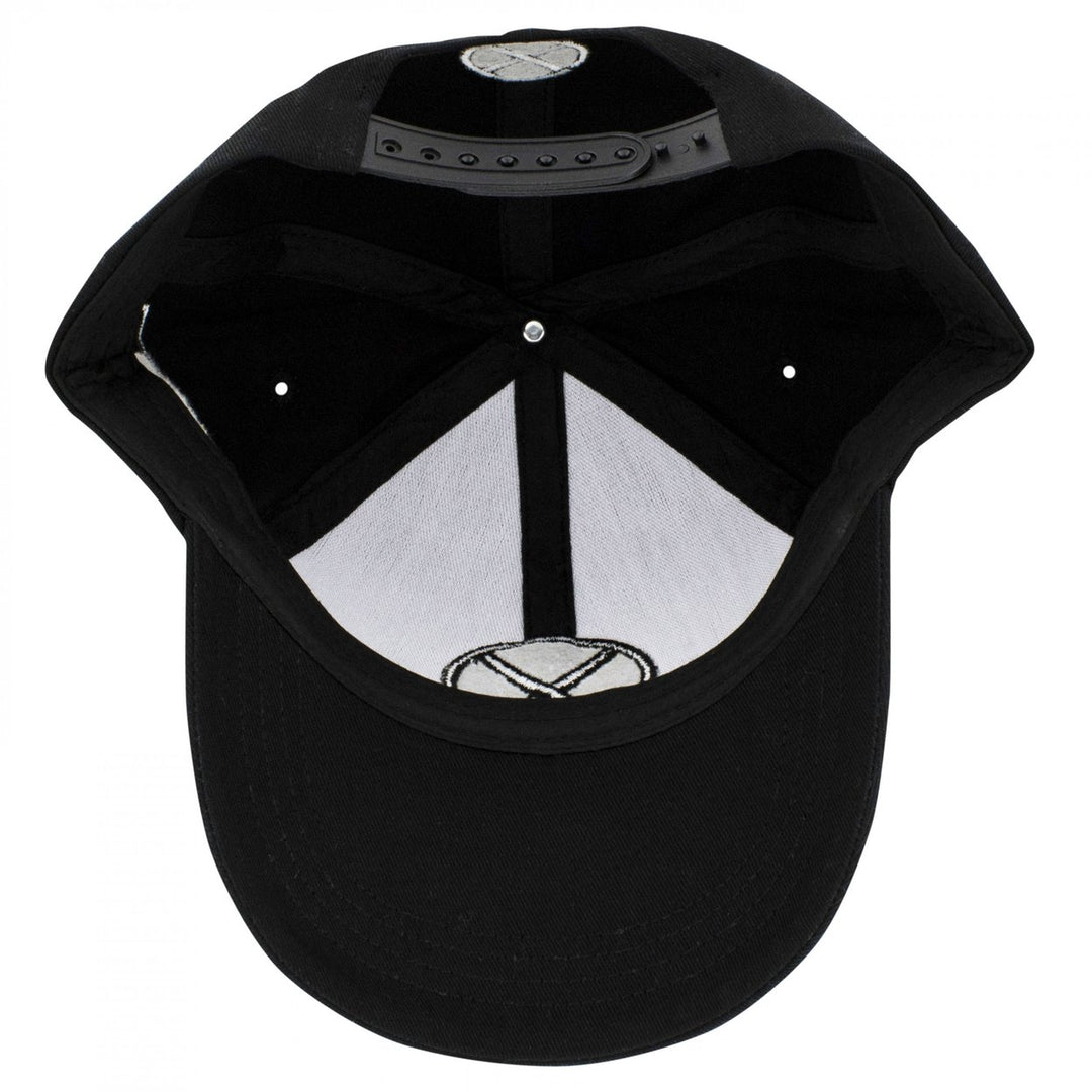 X-Men Logo Black on Black Snapback Hat Image 6