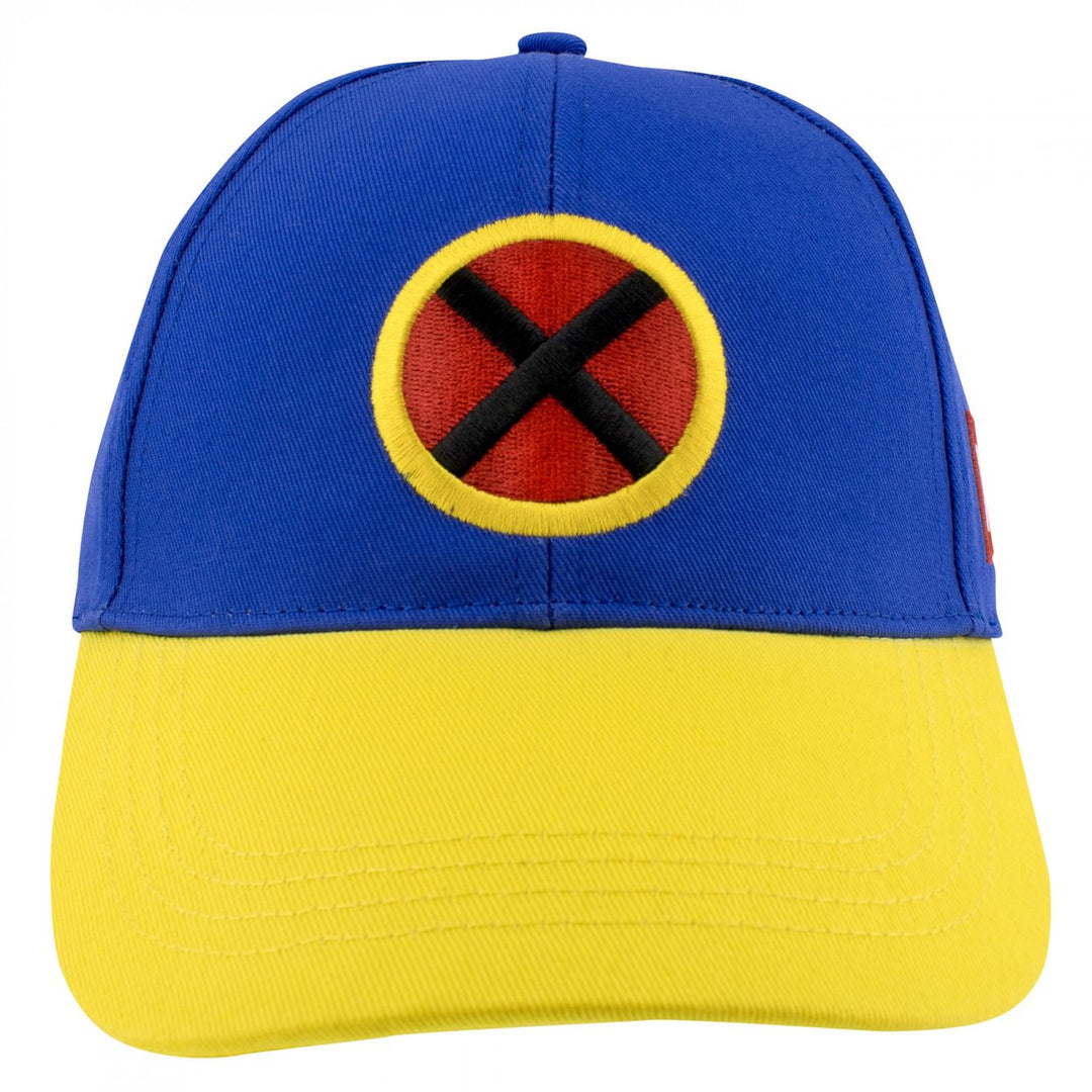 X-Men Logo Blue and Yellow Snapback Hat Image 2