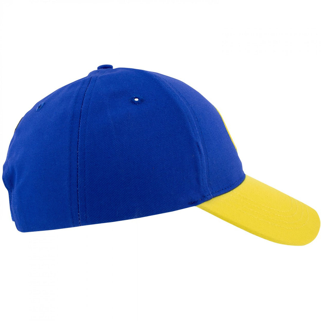 X-Men Logo Blue and Yellow Snapback Hat Image 4