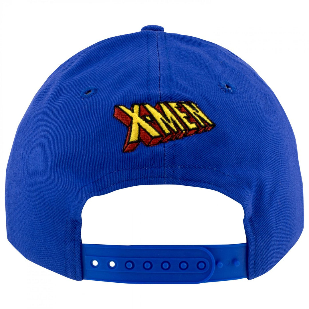 X-Men Logo Blue and Yellow Snapback Hat Image 4