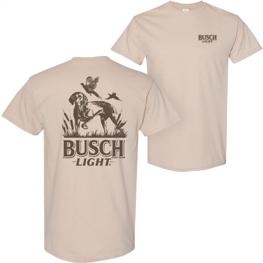 Busch Light Hunting Dog Front and Back Print T-Shirt Image 1