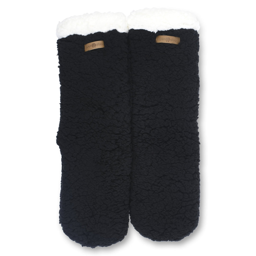 gaahuu womens double layer faux shearling slipper sock with non slip bottom Image 3