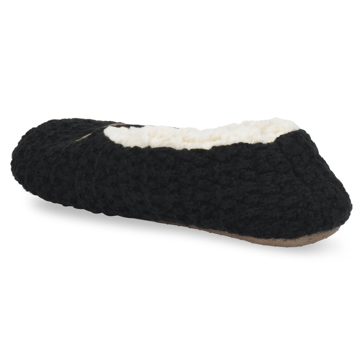 Gaahuu Womens Textured Knit Ballerina Slippers Faux Shearling Size 6-9.5 Image 4