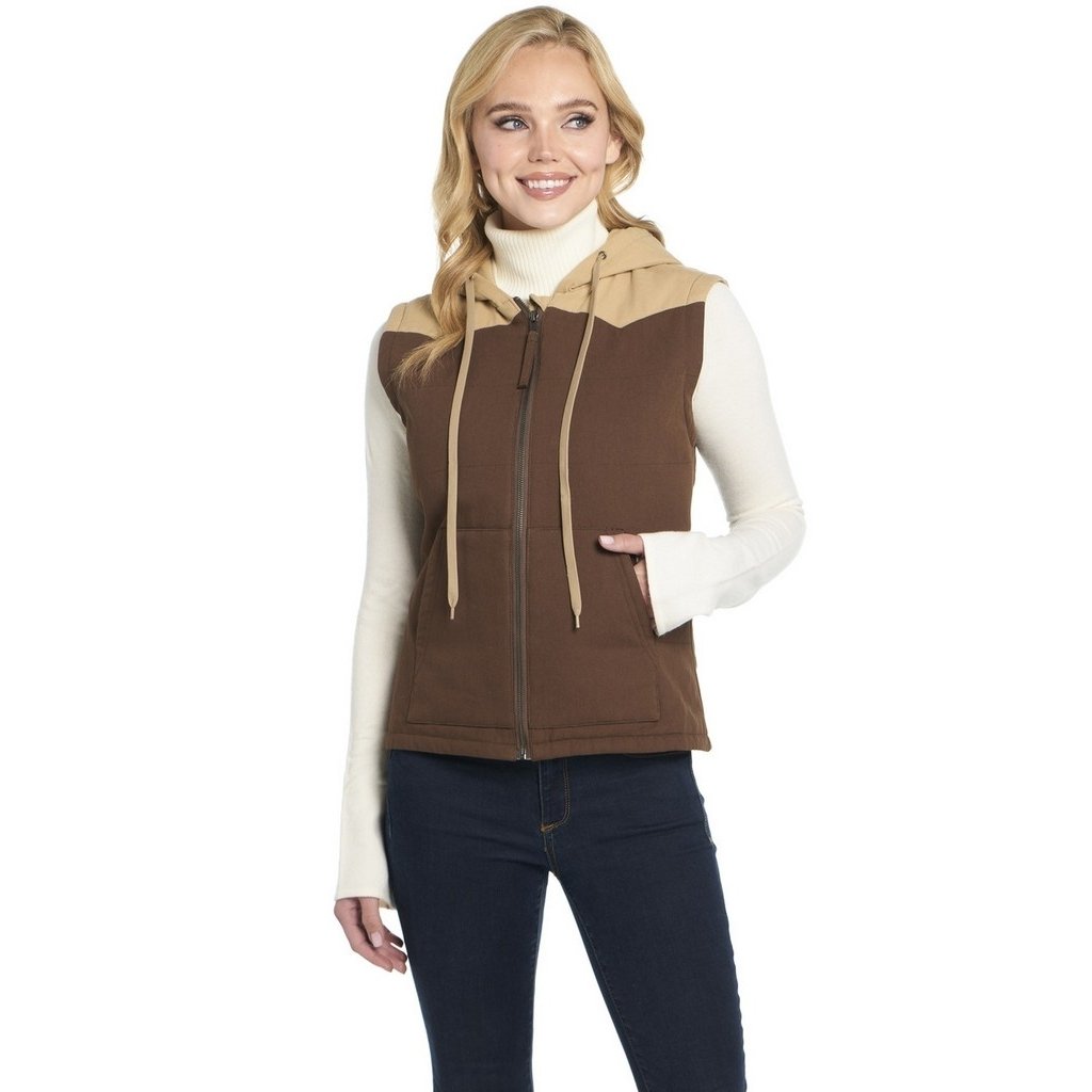 Cripple Creek Western Vest Womens Concealed Carry Canvas Zip CW8450 Image 1