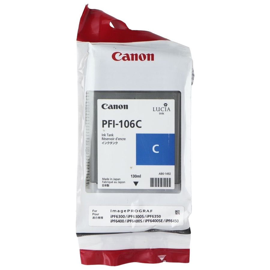 Canon PFI-106C 130ML Ink Tank - Cyan (2023 Install Date) Image 1