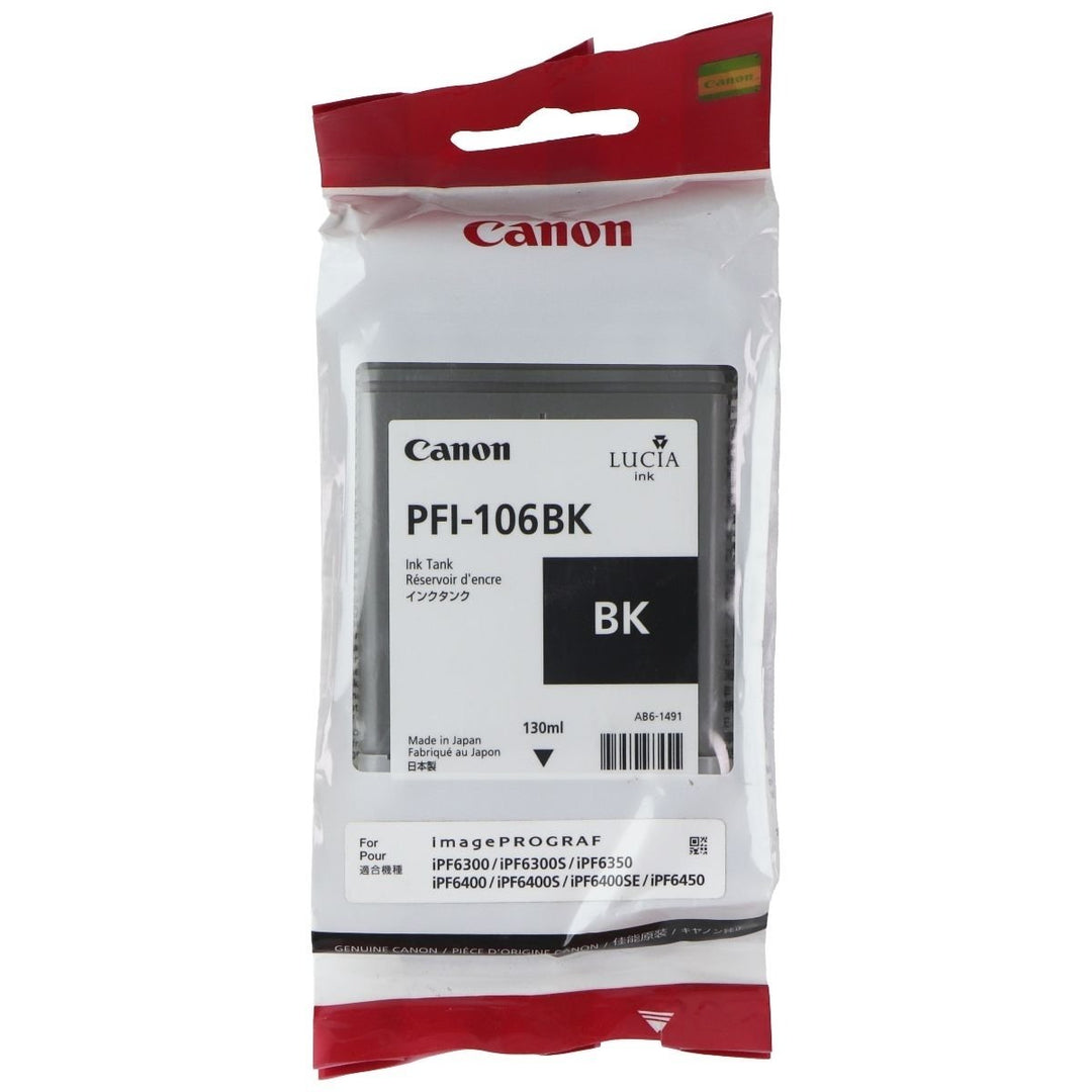 Canon PFI-106BK 130ML Ink Tank - Black (2023 Install Date) Image 1