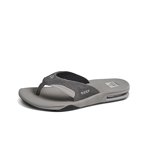 Reef Mens Fanning Sandal Grey Suede 4 GREY SUEDE Image 1