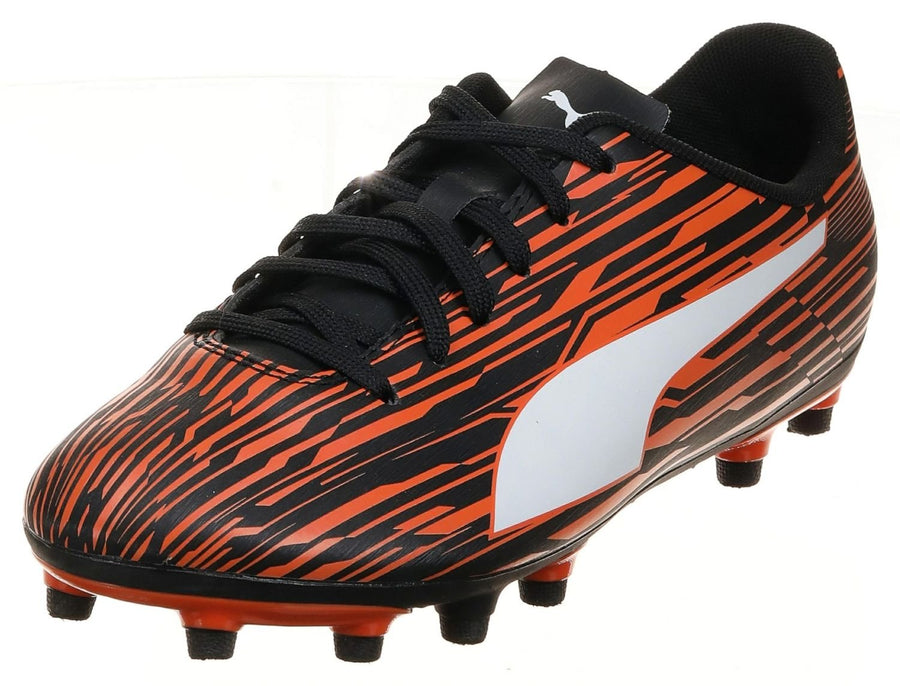 PUMA Mens Rapido III Firm Artificial Ground Soccer Cleats PUMA Mens Black-PUMA Mens White-Dragon PUMA BLACK-PUMA Image 1