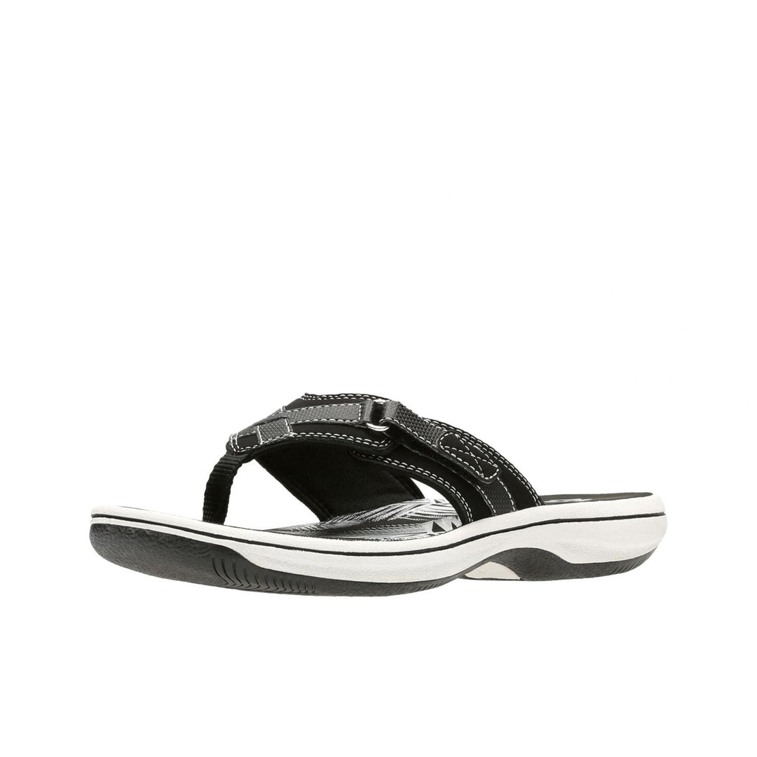 Clarks Womens Breeze Sea Flip-Flop Black Synthetic 12 BLACK SYNTHETIC Image 1