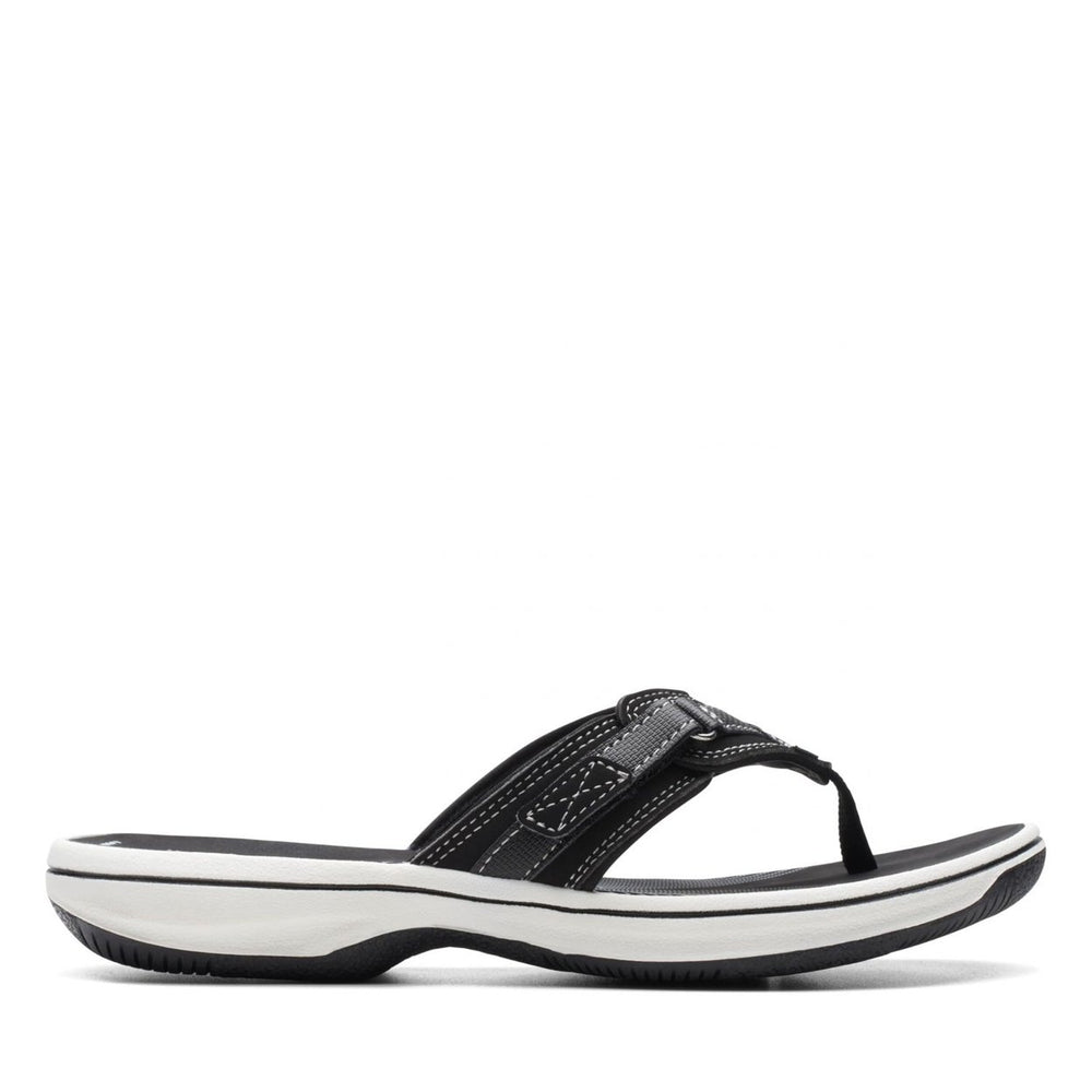 Clarks Womens Breeze Sea Flip-Flop Black Synthetic 12 BLACK SYNTHETIC Image 2