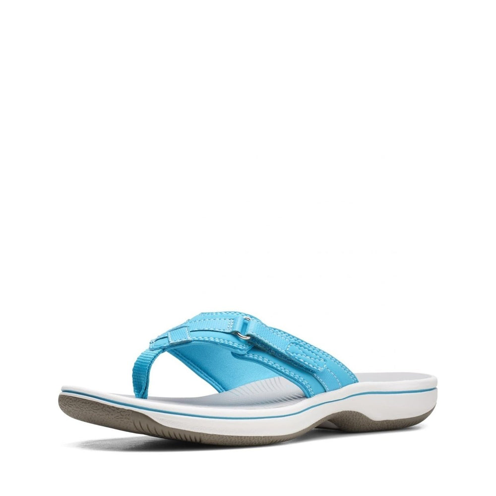 Clarks Womens Breeze Sea Flip-Flop Aqua Synthetic 12 AQUA SYNTHETIC Image 2