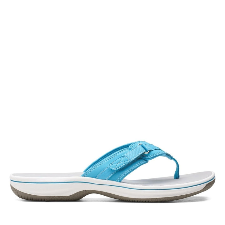 Clarks Womens Breeze Sea Flip-Flop Aqua Synthetic 12 AQUA SYNTHETIC Image 3