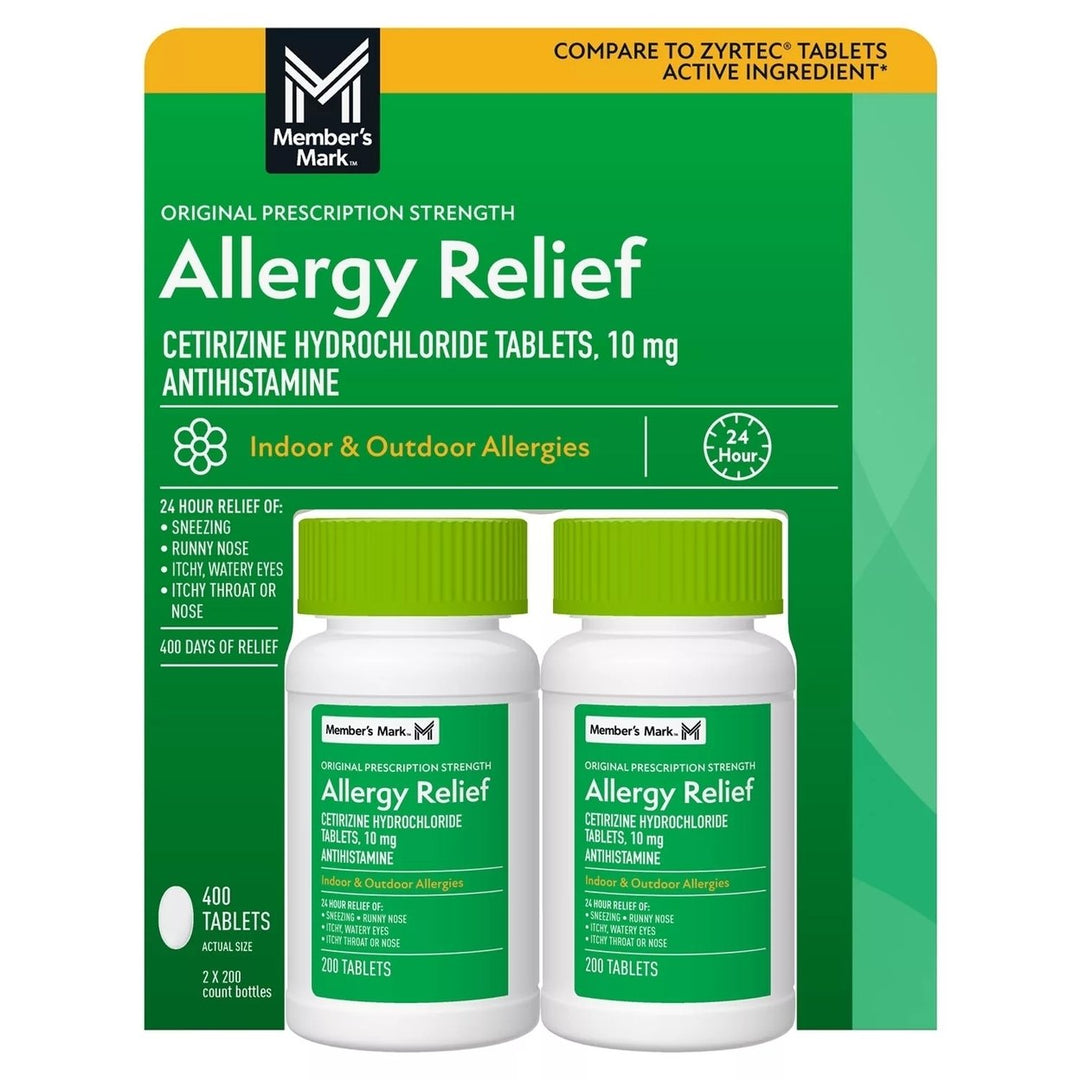 Member s Mark Allergy Relief Cetirizine Hydrochloride Tablets 10 mg 400 Count Image 1