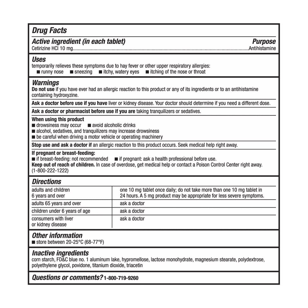 Member s Mark Allergy Relief Cetirizine Hydrochloride Tablets 10 mg 400 Count Image 2