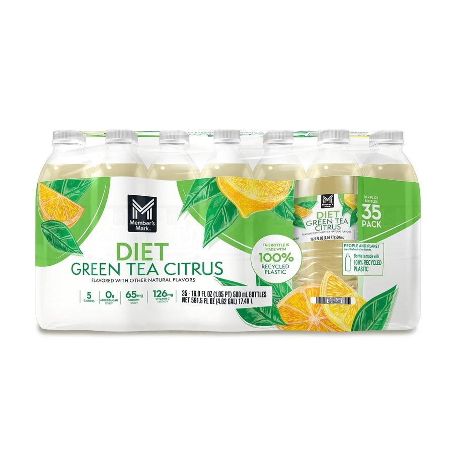 Members Mark Diet Green Tea 16.9 Fluid Ounce (Pack of 35) Image 1