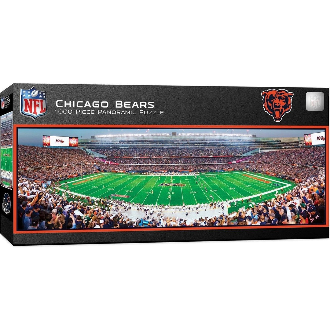 Chicago Bears 1000 Piece Panoramic Jigsaw Puzzle Center View 13x39 NFL Image 1