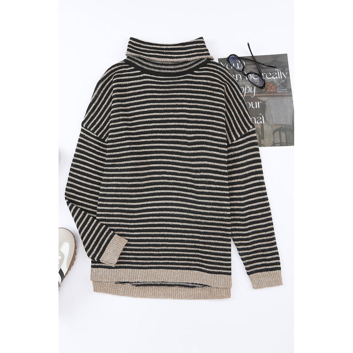 Alaia Striped Turtleneck Loose Sweater Image 6