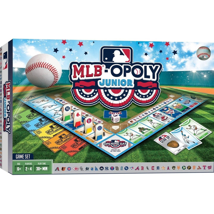 MLB Opoly Junior Board Game Custom Stickers 30 MLB Teams Family Fun Game Image 1